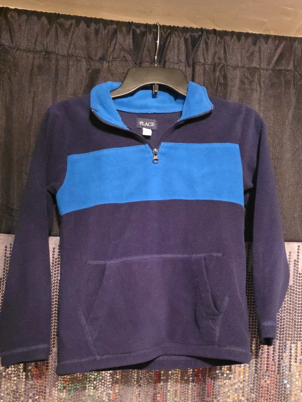 Place Navy and Royal Blue Half-Zip Fleece Pullover